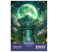 Hard Jigsaw Puzzle for Adults 1000 Pieces Green Mystic Torii Gate Puzzles for Adults Toy Wall Decor Stress Reliever Birthday Present, Gifts, 38x26cm/1000pcs