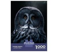 Hard Jigsaw Puzzle for Adults 1000 Pieces Grey Bart Owl Adult Puzzles Relax Games Enhance Memory Great Gift for Gaming 70x50cm/1000pcs