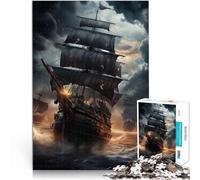 Hard Jigsaw Puzzle for Adults 1000 Pieces Haunted Ship Made of wood for ages 14 and over Stress Relief Interesting Stress Reduction Gifts。size:50x75cm/19.68x29.52inch