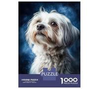 Hard Jigsaw Puzzle for Adults 1000 Pieces Havanese Dog Portrait Jigsaw Brain Teaser Game Analysis And Logic Great Gift for Gaming 52x38cm/1000pcs