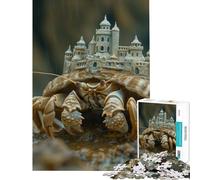 Hard Jigsaw Puzzle for Adults 1000 Pieces Hermit Crab Sand Castle Help The Brain Exercise For Family Fun Educational Toy for Ages 14 And over (38X52CM)