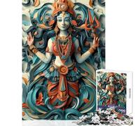 Hard Jigsaw Puzzle for Adults 1000 Pieces Hinduism Kali God Impossible Game Learning Educational Toy Wall Decor Fun at Home Activities, (38x26cm)