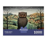 Hard Jigsaw Puzzle for Adults 1000 Pieces Hoot! Hoo! Winter Night Jigsaw for Adults Relax Games Difficult Challenge Birthday Present, Gifts, 52x38cm/1000pcs