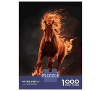 Hard Jigsaw Puzzle for Adults 1000 Pieces Horse Fire Adult Puzzles Relax Games Enhance Memory Great Gift for Gaming 70x50cm/1000pcs