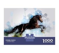 Hard Jigsaw Puzzle for Adults 1000 Pieces Horse Jumping Adult Puzzles Relax Games Enhance Memory Great Gift for Gaming 52x38cm/1000pcs