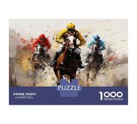 Hard Jigsaw Puzzle for Adults 1000 Pieces Horse Racing Art Print-2 Jigsaw Brain Teaser Game Analysis And Logic Great Gift for Gaming 52x38cm/1000pcs