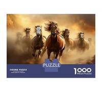 Hard Jigsaw Puzzle for Adults 1000 Pieces Horses Running Wild in Desert Puzzles for Adults Brain Teaser Game Analysis And Logic Gifts for Friends And Family 38x26cm/1000pcs