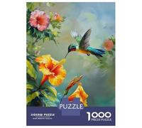 Hard Jigsaw Puzzle for Adults 1000 Pieces Hummingbird And Flowers Adult Jigsaw Puzzle Hands-on Game For Family Fun Challenging To Complete 38x26cm/1000pcs