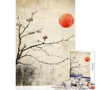 Hard Jigsaw Puzzle for Adults 1000 Pieces Japanese Cherry Blossom And Rising Sun Home Decoration Toys Funny Gift Family Game Every Piece Is Unique - Size 50x75cm