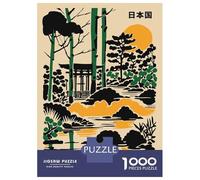 Hard Jigsaw Puzzle for Adults 1000 Pieces Japanese Garden Illustration with Torii Gate Puzzle for Adults Hands-on Game Difficult Hard Birthday Present, Gifts, 70x50cm/1000pcs