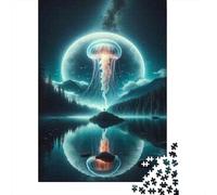 Hard Jigsaw Puzzle for Adults 1000 Pieces Jellyfish Lake Reflections Adult Jigsaw Puzzle Hands-on Game For Family Fun Challenging To Complete 52x38cm/1000pcs