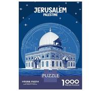 Hard Jigsaw Puzzle for Adults 1000 Pieces Jerusalem Palestine Design Adult Jigsaw Puzzle Hands-on Game For Family Fun Challenging To Complete 38x26cm/1000pcs
