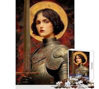 Hard Jigsaw Puzzle for Adults 1000 Pieces Joan of Arc Portrait with Sword Impossible Game Learning Educational Toy Wall Decor Fun at Home Activities, (50x75cm)
