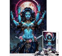 Hard Jigsaw Puzzle for Adults 1000 Pieces Kali Goddess Under Lunar Glow Jigsaw Puzzle 1000 Relaxing Games Great Gifts for Games Staycation Kill Time (38x52cm)