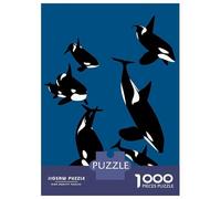Hard Jigsaw Puzzle for Adults 1000 Pieces Killer Whales Puzzles for Adults DIY Toys Improve Memory Birthday Present, Gifts, 70x50cm/1000pcs