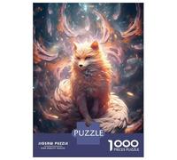 Hard Jigsaw Puzzle for Adults 1000 Pieces Kitsune Zen Fox Spirit Puzzle for Adults Hands-on Game Difficult Hard Birthday Present, Gifts, 38x26cm/1000pcs