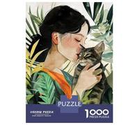 Hard Jigsaw Puzzle for Adults 1000 Pieces Kitty I Love You Cat Art Jigsaw Brain Teaser Game Analysis And Logic Great Gift for Gaming 70x50cm/1000pcs