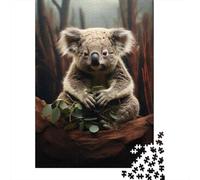 Hard Jigsaw Puzzle for Adults 1000 Pieces Koala with Eucalyptus Leaves Adult Jigsaw Puzzle Hands-on Game For Family Fun Challenging To Complete 70x50cm/1000pcs