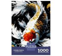 Hard Jigsaw Puzzle for Adults 1000 Pieces Koi Fish Painting Jigsaw Puzzle Anti-Stress Toys Precision Cutting Great Gift for Gaming 70x50cm/1000pcs