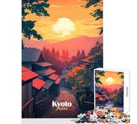 Hard Jigsaw Puzzle for Adults 1000 Pieces Kyoto Sunset Landscape Anti-Stress Toys Funny Gift Educational Games Educational Challenge Size 38x52cm