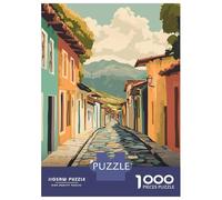 Hard Jigsaw Puzzle for Adults 1000 Pieces La Paz, Bolivia Street View Illustration Jigsaw Anti-Stress Toys But Fun And Humorous Educational Challenge 52x38cm/1000pcs