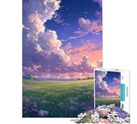 Hard Jigsaw Puzzle for Adults 1000 Pieces Lavender Sky Meadows Help The Brain Exercise For Family Fun Educational Toy for Ages 14 And over (50X75cm)