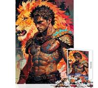 Hard Jigsaw Puzzle for Adults 1000 Pieces Lion ﹨u Gladiator Relaxing Games Perfect Decoration Home Decoration Toys Artists' Collection, Fine Arts (38x26cm)