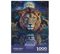 Hard Jigsaw Puzzle for Adults 1000 Pieces Lion's Moonlit Majesty Puzzles for Adults Brain Teaser Game Analysis And Logic Gifts for Friends And Family 70x50cm/1000pcs