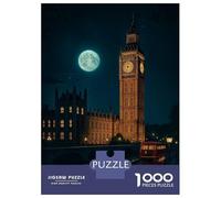 Hard Jigsaw Puzzle for Adults 1000 Pieces London at Night with Big Ben Puzzle for Adults Hands-on Game Difficult Hard Birthday Present, Gifts, 38x26cm/1000pcs