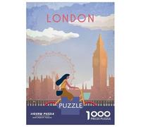 Hard Jigsaw Puzzle for Adults 1000 Pieces London Vintage Puzzle for Adults Hands-on Game Difficult Hard Birthday Present, Gifts, 38x26cm/1000pcs