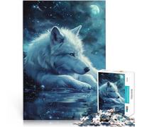 Hard Jigsaw Puzzle for Adults 1000 Pieces lonely white wolf Made of cardboard for ages 14 and over Analysis and logic Birthday Gifts。size:26x38cm/10.24x14.96inch