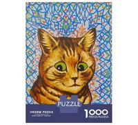 Hard Jigsaw Puzzle for Adults 1000 Pieces Louis Wain Cat Painting Blue Puzzle for Adults Hands-on Game Difficult Hard Birthday Present, Gifts, 70x50cm/1000pcs