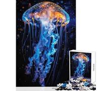 Hard Jigsaw Puzzle for Adults 1000 Pieces Luminous Jellyfish Grace Adult Jigsaw Puzzles Difficult Hard Educational Challenge Stress Reduction Gifts (38x26cm)