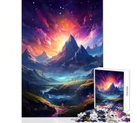 Hard Jigsaw Puzzle for Adults 1000 Pieces Luminous Mountain Lake Jigsaw Puzzles for Adults Improve Memory Educational Challenge Unique Challenge Game (50x75cm)