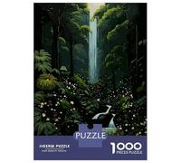 Hard Jigsaw Puzzle for Adults 1000 Pieces Lush Forest Waterfall Scene Puzzles for Adults DIY Toys Improve Memory Birthday Present, Gifts, 52x38cm/1000pcs