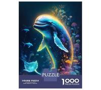 Hard Jigsaw Puzzle for Adults 1000 Pieces Magic Realism Whale Puzzles for Adults DIY Toys Improve Memory Birthday Present, Gifts, 52x38cm/1000pcs