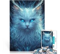 Hard Jigsaw Puzzle for Adults 1000 Pieces magic white cat Made of cardboard,for and 14 years and over Home Educational Games DIY Toys Gift of works of art。size:26x38cm/10.24x14.96inch