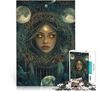 Hard Jigsaw Puzzle for Adults 1000 Pieces Magic Witch Made of cardboard for ages 14 and over Antistress Vacation at home Killing time Family Fun Gift。size:26x38cm/10.24x14.96inch