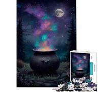 Hard Jigsaw Puzzle for Adults 1000 Pieces Magical Cauldron Under The Moonlight Fun Activities at Home Pattern Assembly Anti-Stress Toys for And 14 Years And over (50x75cm)