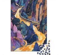 Hard Jigsaw Puzzle for Adults 1000 Pieces Magical Mountain Train Journey Jigsaw Puzzle Anti-Stress Toys Precision Cutting Great Gift for Gaming 70x50cm/1000pcs