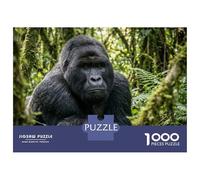 Hard Jigsaw Puzzle for Adults 1000 Pieces Majestic Gorilla in Lush Green Forest Jigsaw Anti-Stress Toys Analysis And Logic Birthday Present, Gifts, 38x26cm/1000pcs