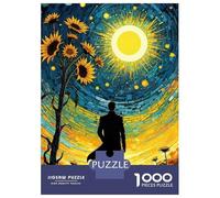 Hard Jigsaw Puzzle for Adults 1000 Pieces Man Walking Towards Sun Jigsaw for Adults Hands-on Game Wall Art Birthday Present, Gifts, 52x38cm/1000pcs