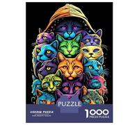 Hard Jigsaw Puzzle for Adults 1000 Pieces Many Vivid Cats Puzzles for Adults Toy Wall Decor Stress Reliever Birthday Present, Gifts, 38x26cm/1000pcs