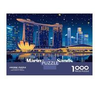 Hard Jigsaw Puzzle for Adults 1000 Pieces Marina Bay Sands, Singapore at Night Teenager Puzzles Relax Games Perfect Decoration Gifts for Friends And Family 38x26cm/1000pcs