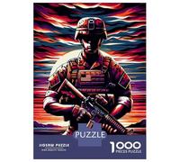 Hard Jigsaw Puzzle for Adults 1000 Pieces Marine Corps Sunset Wpap Adult Jigsaw Puzzle Relax Games Enhance Memory Educational Challenge 52x38cm/1000pcs