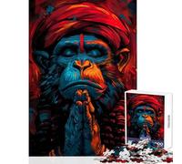 Hard Jigsaw Puzzle for Adults 1000 Pieces Meditation of Hanuman Toy Wall Decor Art Work Gift Practical Game Artists' Collection, Fine Arts Size 50x75cm
