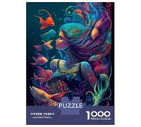 Hard Jigsaw Puzzle for Adults 1000 Pieces Mermaid Painting Jigsaw Anti-Stress Toys Analysis And Logic Birthday Present, Gifts, 70x50cm/1000pcs