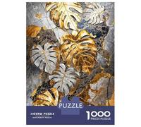 Hard Jigsaw Puzzle for Adults 1000 Pieces Metallic Monstera Elegance Puzzle for Adults Hands-on Game Difficult Hard Birthday Present, Gifts, 52x38cm/1000pcs