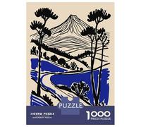 Hard Jigsaw Puzzle for Adults 1000 Pieces Minimalist Landscape with Mountain And Trees Jigsaw Anti-Stress Toys But Fun And Humorous Educational Challenge 52x38cm/1000pcs