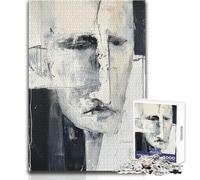 Hard Jigsaw Puzzle for Adults 1000 Pieces Modern Abstract Face Soothing Quiet Time Enjoyment Strict Precision Standard Play Toy Size 38x52cm